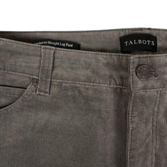 Talbots Corduroy Straight Leg Pant size 14P Grey - Picture 6 of 8